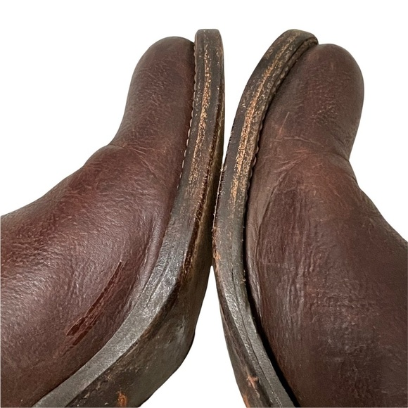 Frye Jane Strappy Dark Brown Knee High Heeled Boots Size 6.5 - Picture 13 of 16